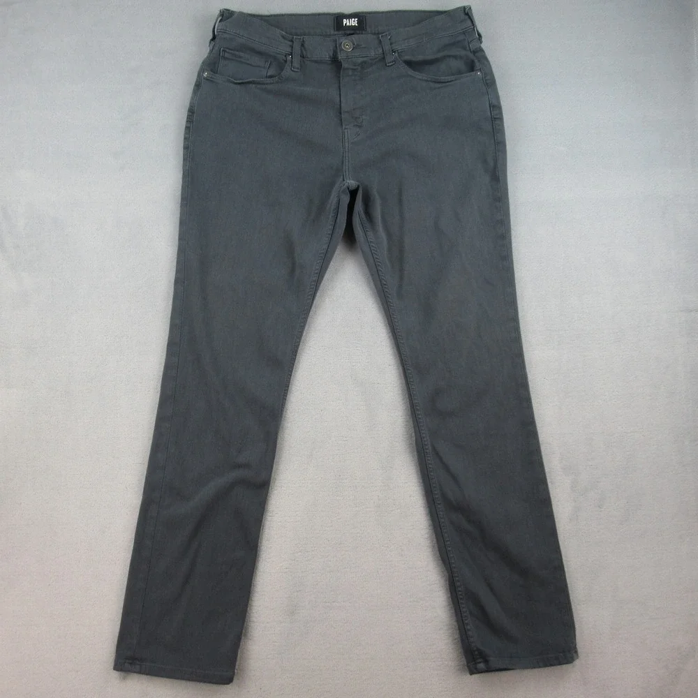 Paige Federal Slim Straight Jeans Mens 34 Deep Lagoon Grey M655799-C221